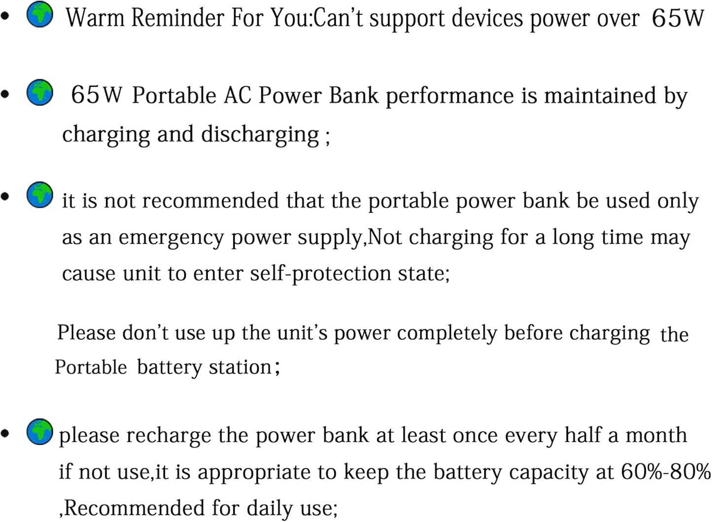 Portable Power Bank with AC Outlet, 65W 110V Portable Laptop Charger Battery Bank 24000Mah External Battery Pack Backup Power Source for Outdoor Tent Camping RV Smart Devices Use