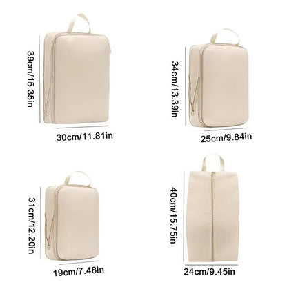 4Pcs/Set Travel Compression Bag Luggage Organizer Travel Pouch Packing Cubes for Travel Bag Organizer Travel Storage Bag