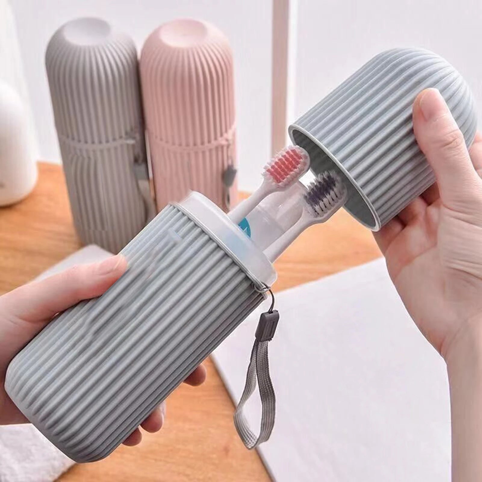 Toothbrush Travel Case Toothbrush Travel Containers Travel Toothbrush Cup Holder for Traveling Bathroom Business Camping School