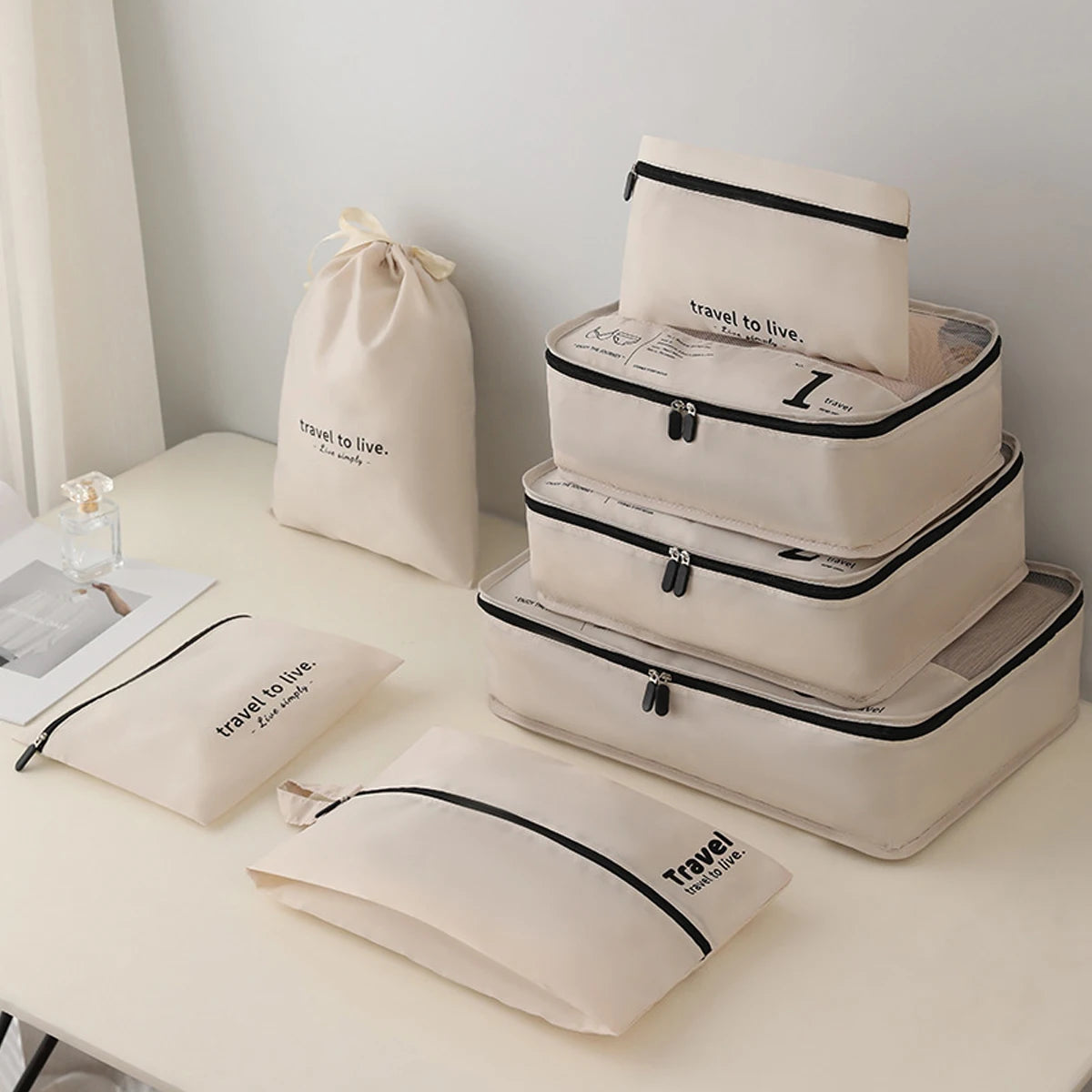 4Pcs/Set Travel Compression Bag Luggage Organizer Travel Pouch Packing Cubes for Travel Bag Organizer Travel Storage Bag