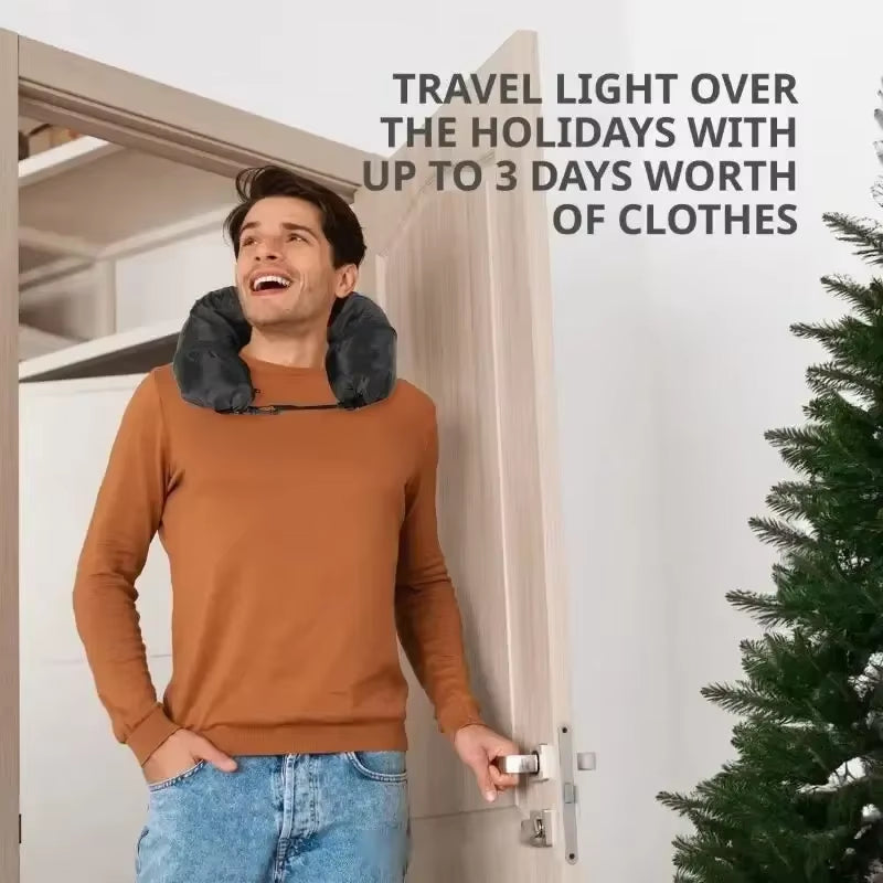 Fillable Travel Pillowcase Organizer Bag Carryable Travel Bag Airplane Cushion Travel Neck Pillow Self-Filling Travel