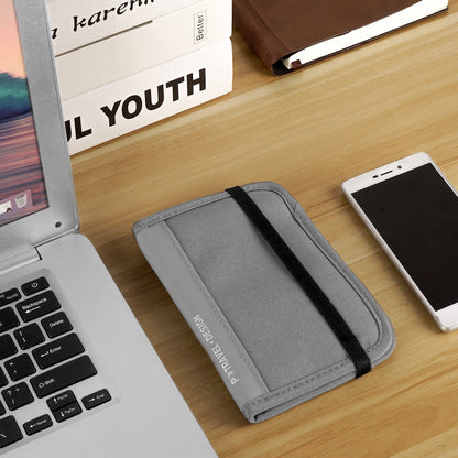 Travel Passport Holder for Neck with RFID Blocking, Pouch Wallet for Men Women, Slim Hidden Passport Wallet for Cash, Credit Cards (Gray)