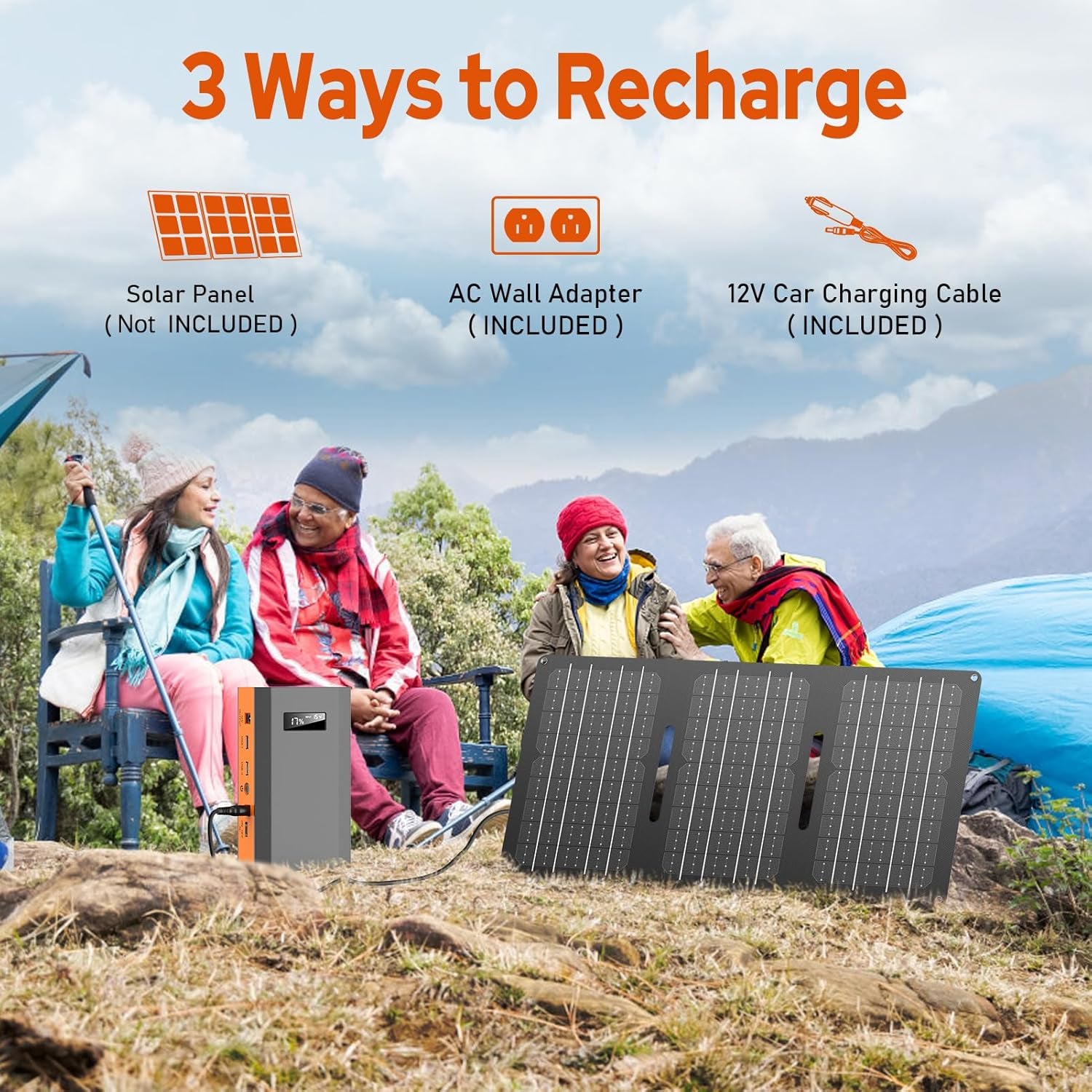 Portable Power Bank with AC Outlet, 65W 110V Portable Laptop Charger Battery Bank 24000Mah External Battery Pack Backup Power Source for Outdoor Tent Camping RV Smart Devices Use