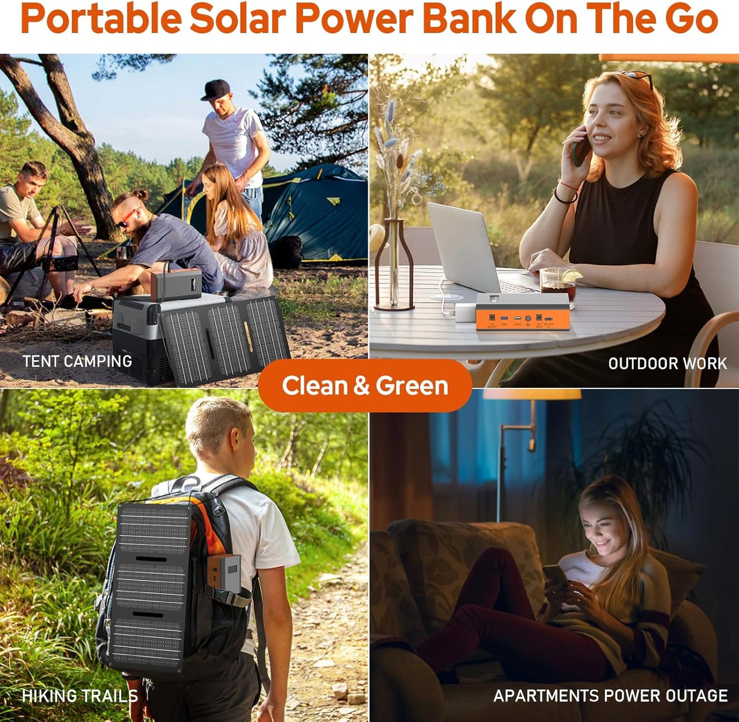 Portable Power Bank with AC Outlet, 65W 110V Portable Laptop Charger Battery Bank 24000Mah External Battery Pack Backup Power Source for Outdoor Tent Camping RV Smart Devices Use