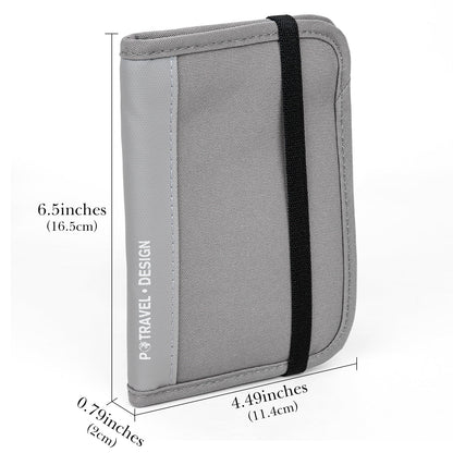 Travel Passport Holder for Neck with RFID Blocking, Pouch Wallet for Men Women, Slim Hidden Passport Wallet for Cash, Credit Cards (Gray)