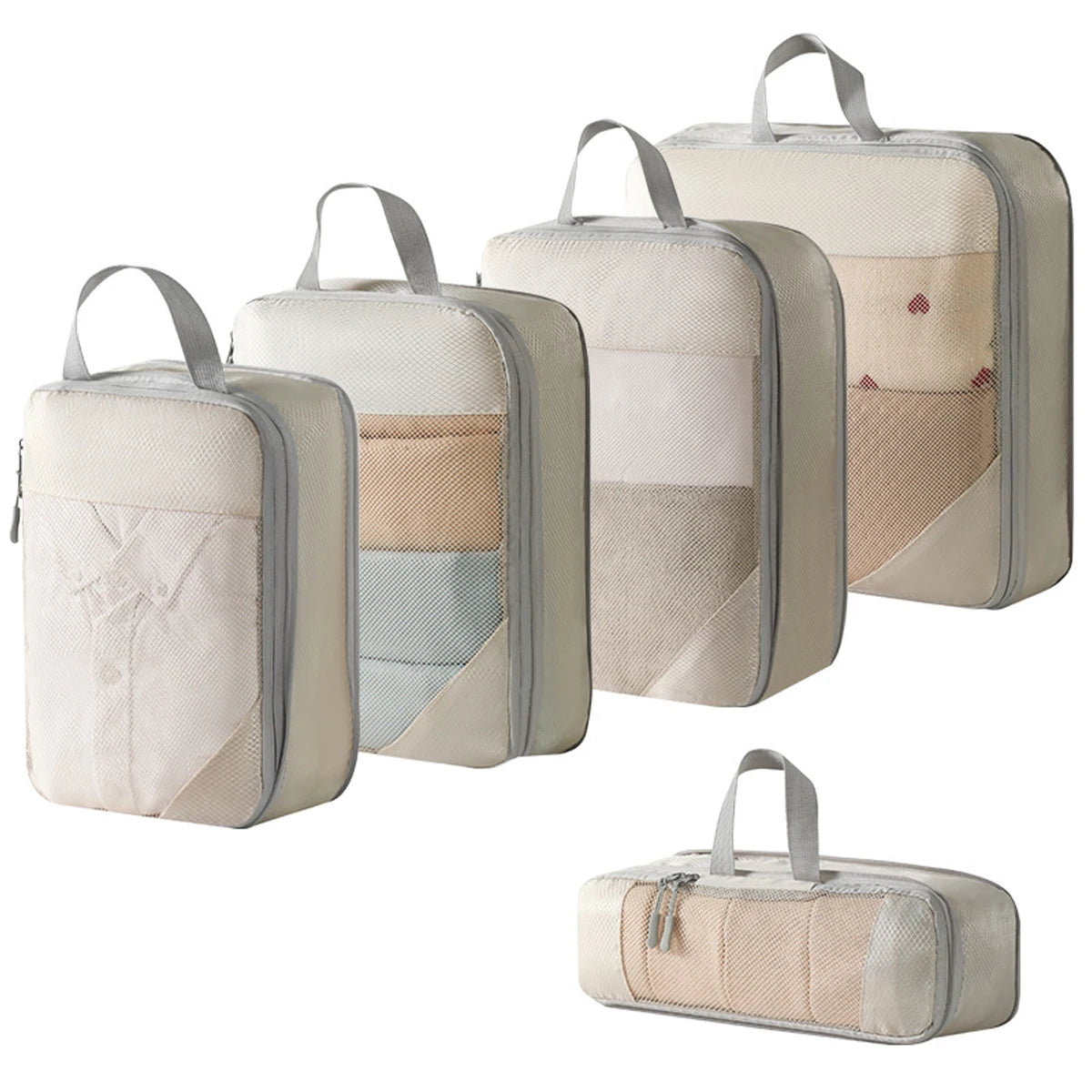 4Pcs/Set Travel Compression Bag Luggage Organizer Travel Pouch Packing Cubes for Travel Bag Organizer Travel Storage Bag