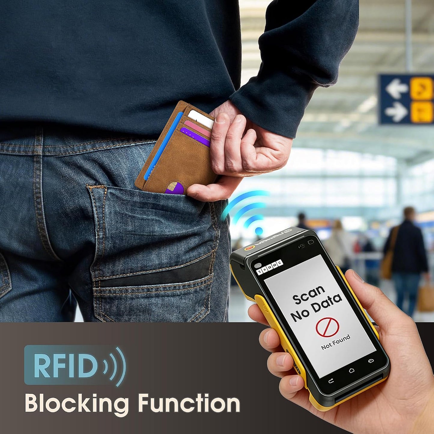 Slim Minimalist Wallet for Men,Front Pocket Wallet RFID Blocking Small Thin Credit Card Holder,Id Card Case Gift for Men Brown