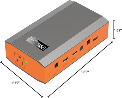 Portable Power Bank with AC Outlet, 65W 110V Portable Laptop Charger Battery Bank 24000Mah External Battery Pack Backup Power Source for Outdoor Tent Camping RV Smart Devices Use